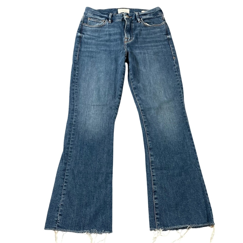 Frame Blue Jeans Women's Le Crop Mini Boot Cut Jeans Medium Wash‎ Size 24